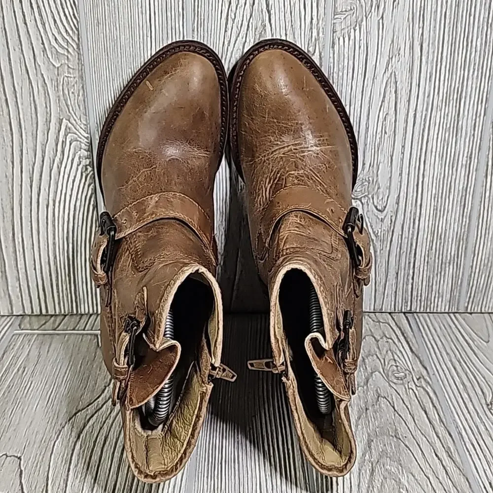 Matisse Double Down Brown Leather Ankle Boots Womens 7.5